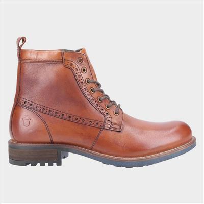 Dauntsey Mens Leather Lace up Boot in Tan