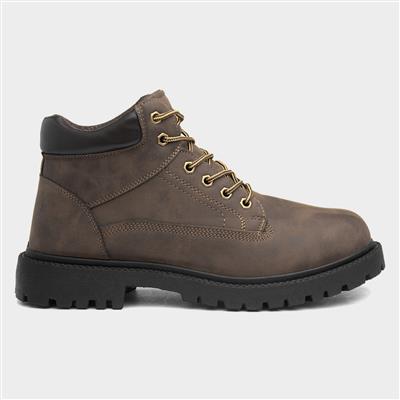 Lace Up Mens Brown Boot