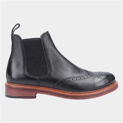 Siddington Mens Leather Boot in Black