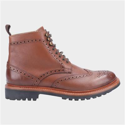 Rissington Mens Lace Up Boot in Brown