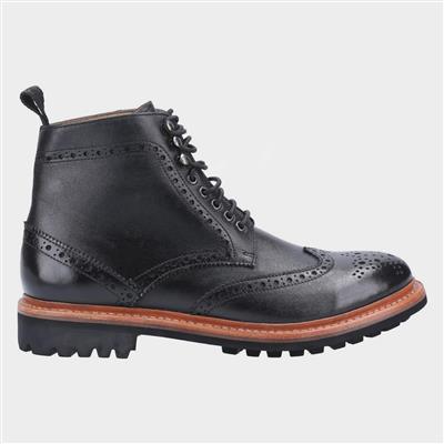 Rissington Mens Lace Up Boot in Black