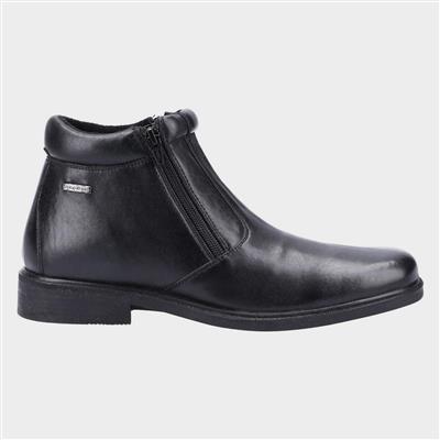 Kelmscott Mens Black Leather Ankle Boot