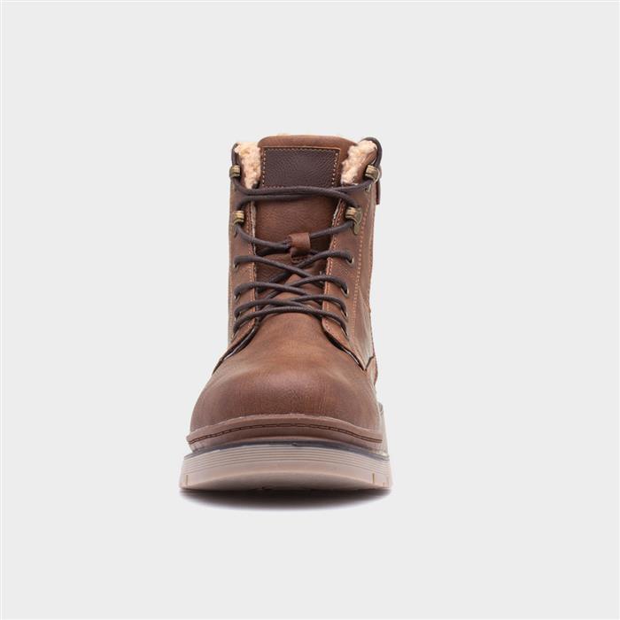 Ramon Mens Tan Warm Lined Lace Up Boot