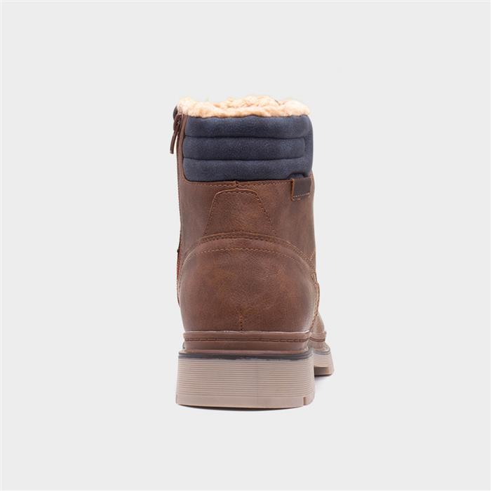 Ramon Mens Tan Warm Lined Lace Up Boot