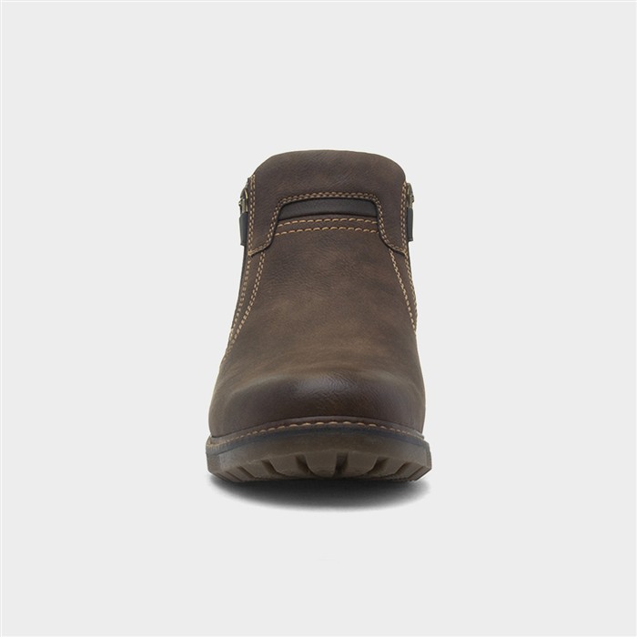 Paraguay Mens Brown Zip Up Ankle Boot