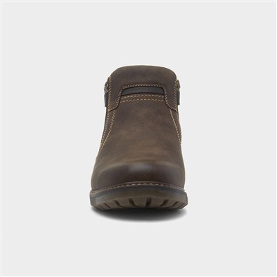 Paraguay Mens Brown Zip Up Ankle Boot