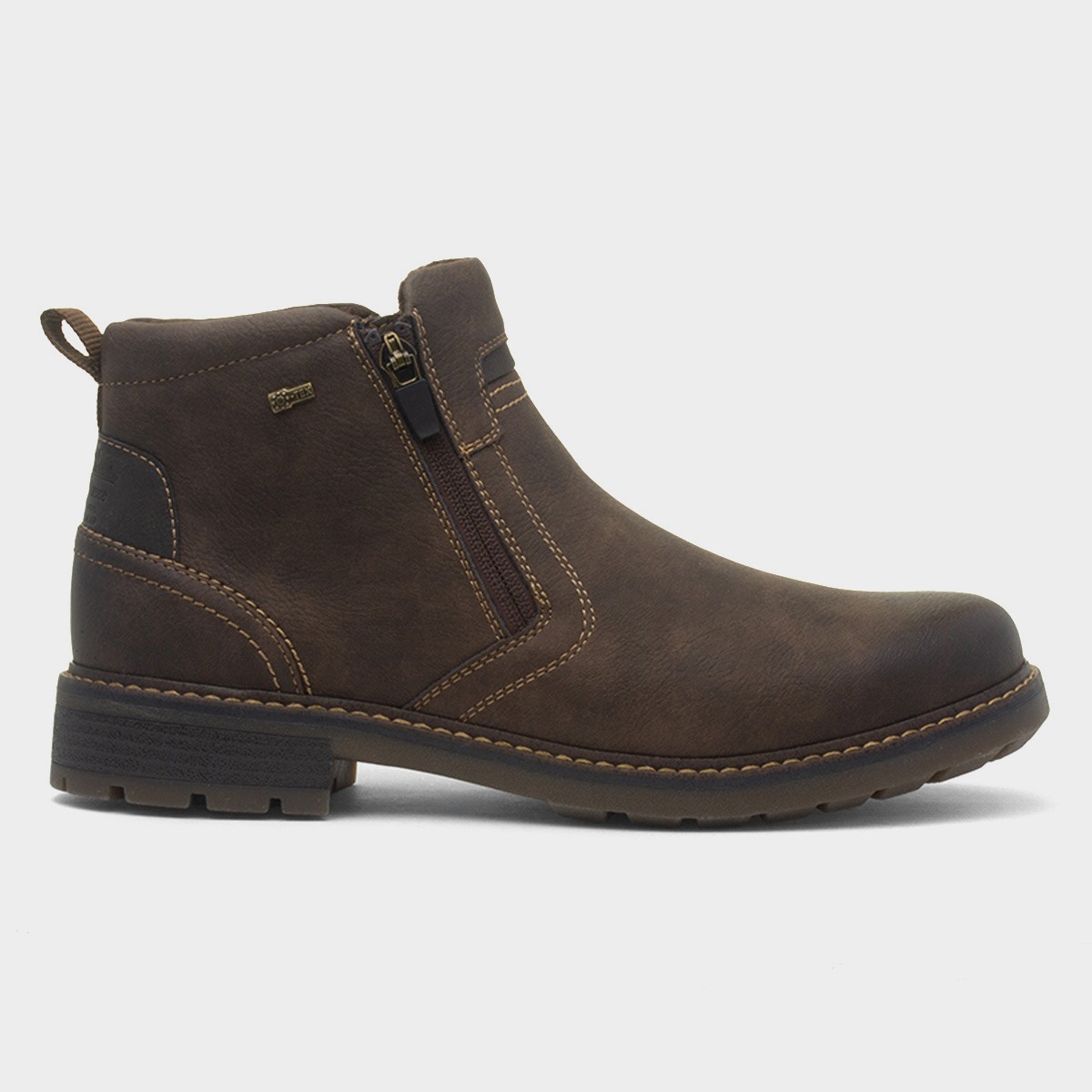 Paraguay Mens Brown Zip Up Ankle Boot