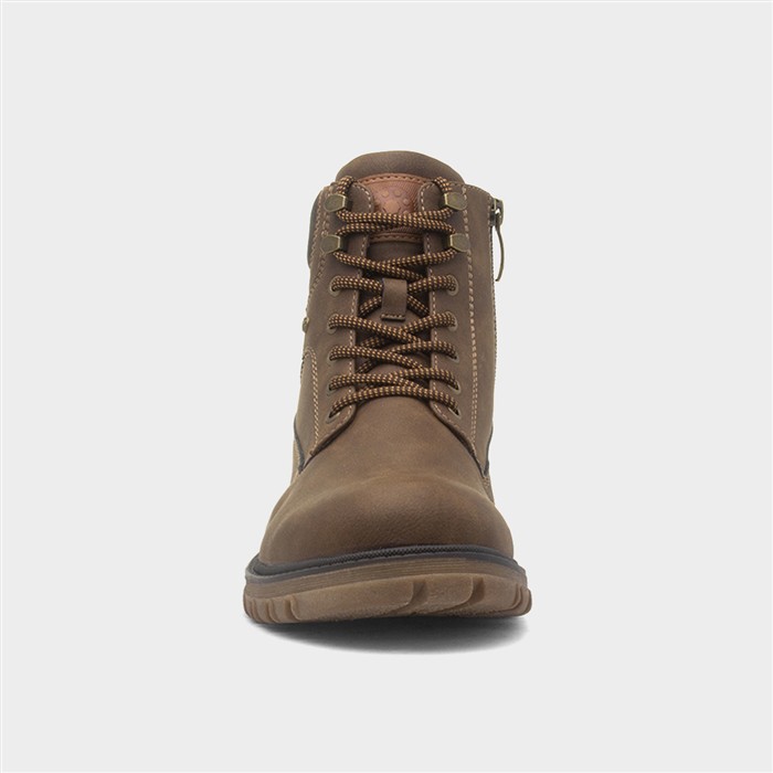 Bolivia Mens Brown Warm Lined Lace Up Boot