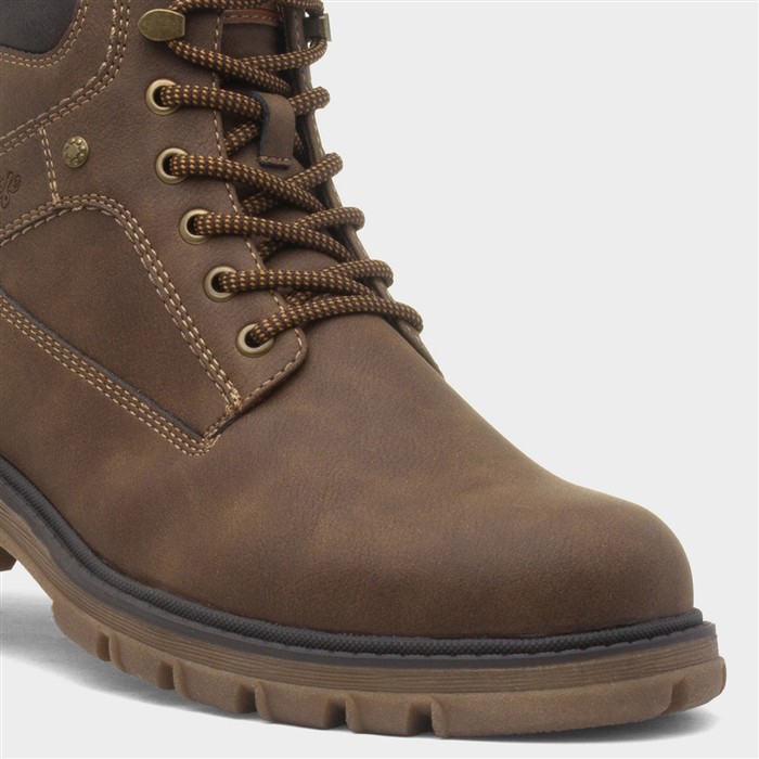 Bolivia Mens Brown Warm Lined Lace Up Boot