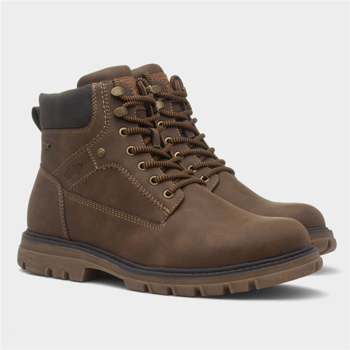 Bolivia Mens Brown Warm Lined Lace Up Boot