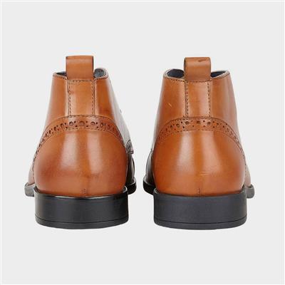 Norris Mens Tan Leather Lace Up Ankle Boot