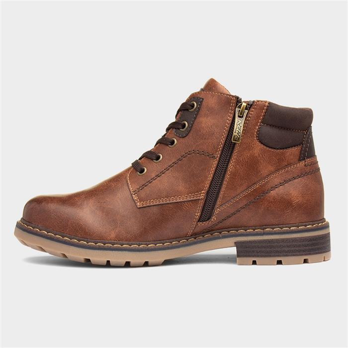 Jonty Mens Tan Ankle Lace Up Boot