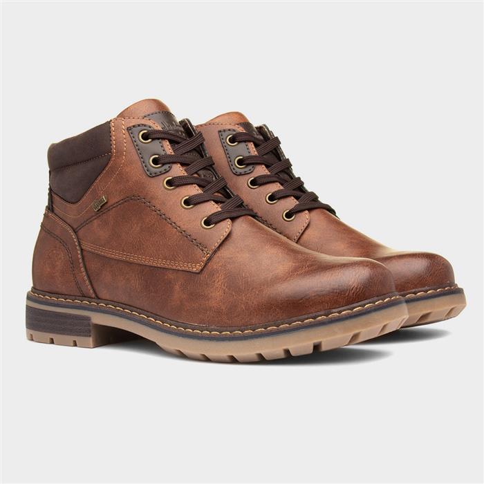 Jonty Mens Tan Ankle Lace Up Boot
