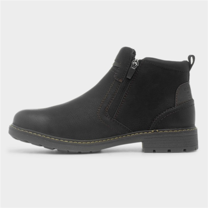 Paraguay Mens Black Zip Up Vegan Boot