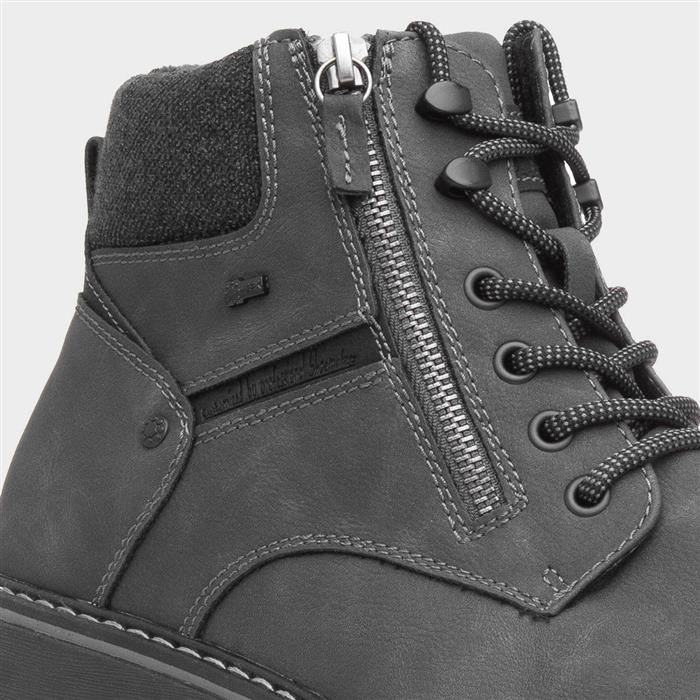 Jay Mens Grey Wide Fit Lace Up Ankle Boot