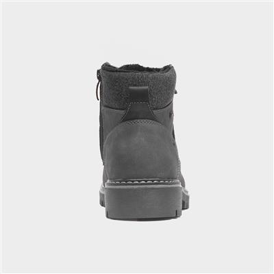 Jay Mens Grey Wide Fit Ankle Boot