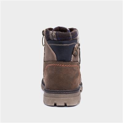 Chris Mens Cognac Brown Zip Up Boot