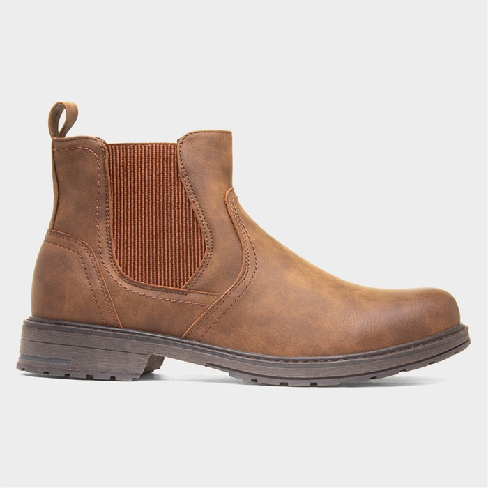 Atlas Mens Tan Ankle Chelsea Boot