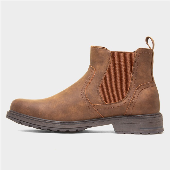 Atlas Mens Tan Ankle Chelsea Boot