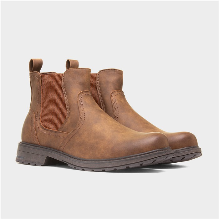 Atlas Mens Tan Ankle Chelsea Boot