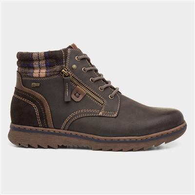 Nick Mens Brown Lace Up Wide Fit Ankle Boot