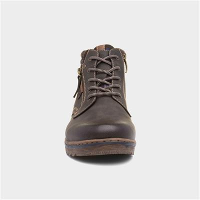 Nick Mens Brown Lace Up Ankle Boot