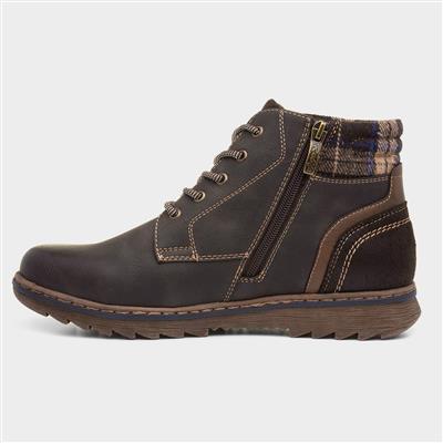 Nick Mens Brown Lace Up Ankle Boot