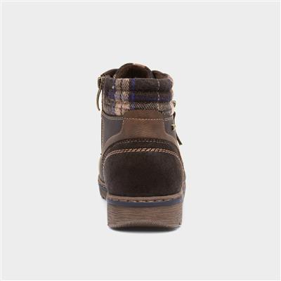 Nick Mens Brown Lace Up Ankle Boot