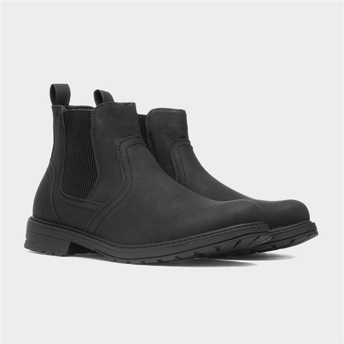 Atlas Mens Black Ankle Chelsea Boot