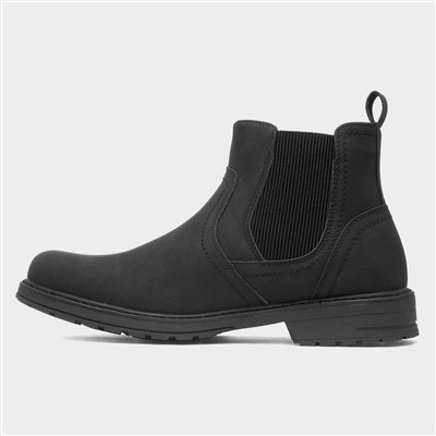 Atlas Mens Black Ankle Chelsea Boot