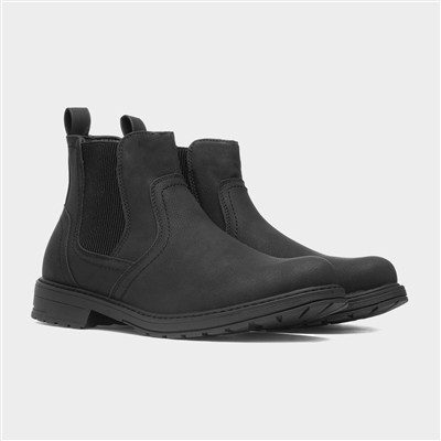 Atlas Mens Black Ankle Chelsea Boot