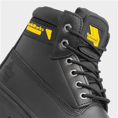 Hammer Mens Lace Up Black Safety Boot