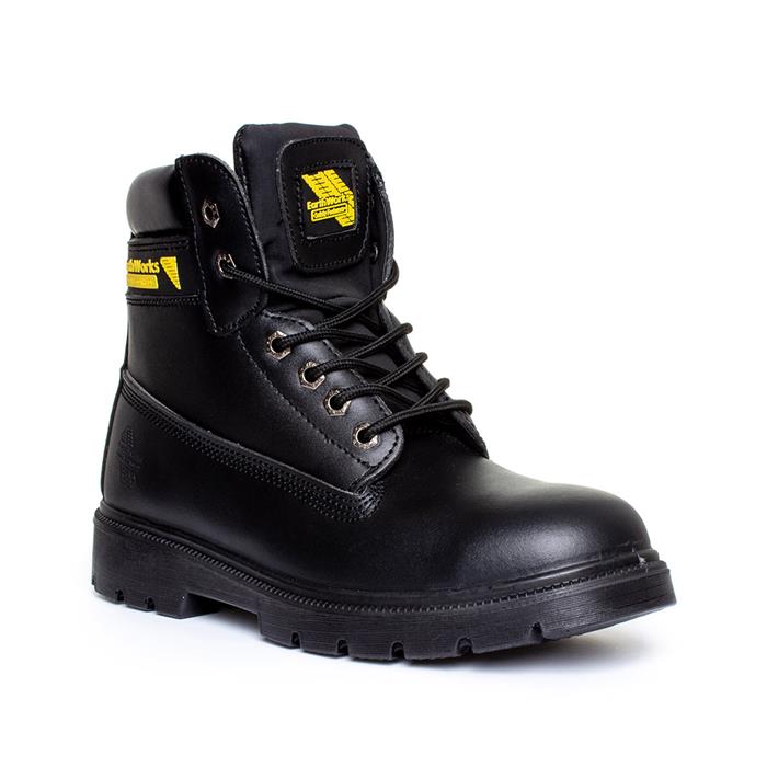 Image of Earth Works Mens Lace Up Safety Boot in Black