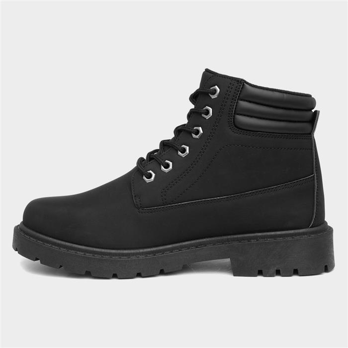 Mens Black Lace Up Ankle Boot