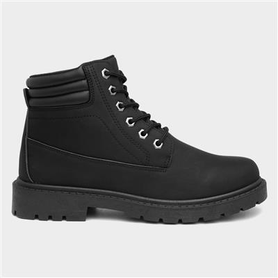 Mens Black Lace Up Ankle Boot