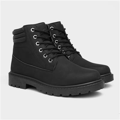 Mens Black Lace Up Ankle Boot
