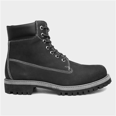 Andes Mens Black Nubuck Leather Boot