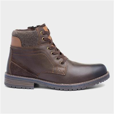 Alps Mens Brown Leather Boot