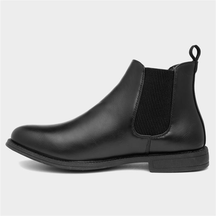Mens Black Smart Ankle Chelsea Boot