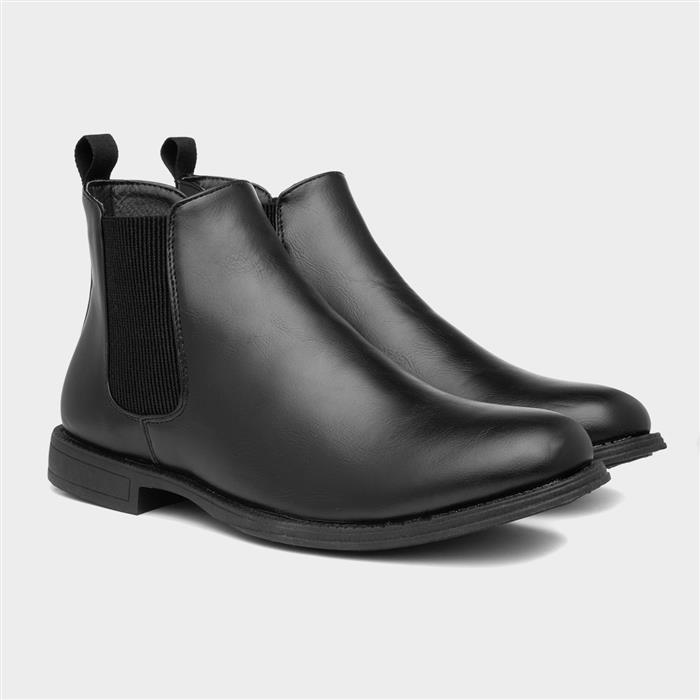 Mens Black Smart Ankle Chelsea Boot