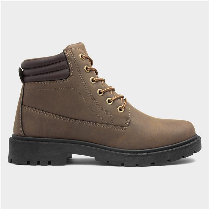Mens Brown Lace Up Ankle Boot