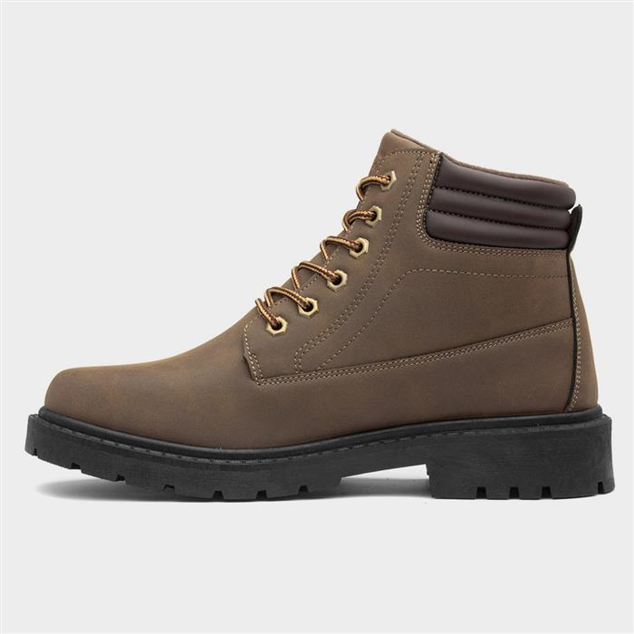 Mens Brown Lace Up Ankle Boot