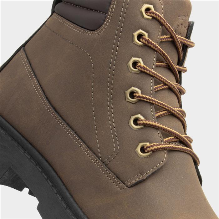 Mens Brown Lace Up Ankle Boot