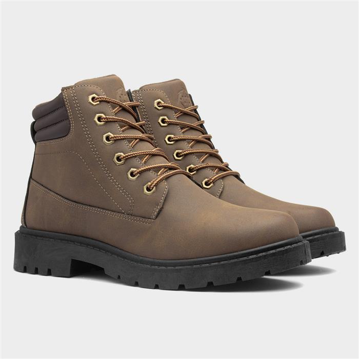 Mens Brown Lace Up Ankle Boot