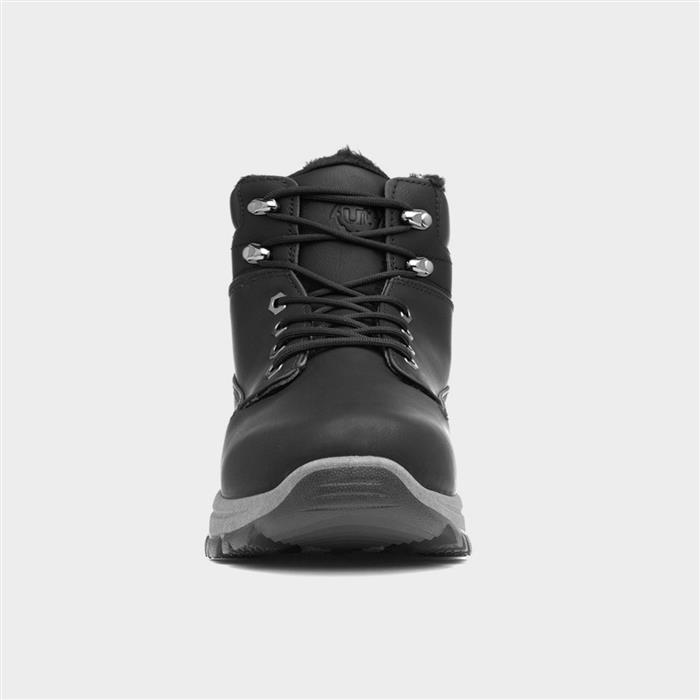 Mens Black Warm Lined Lace Up Boot