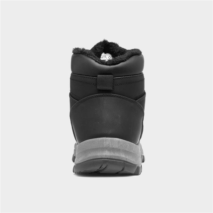 Mens Black Warm Lined Lace Up Boot