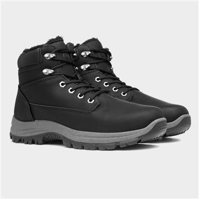 Urban Territory Beaumont Mens Black Warm Boots-586023 | Shoe Zone
