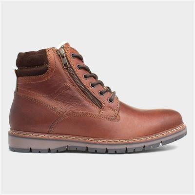 Sawston Mens Brown Leather Ankle Boot