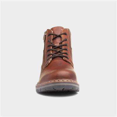 Sawston Mens Brown Leather Ankle Boot