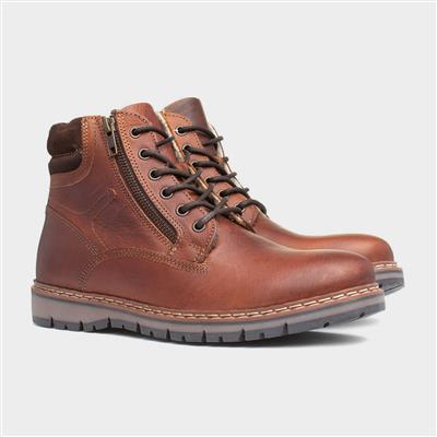 Sawston Mens Brown Leather Ankle Boot